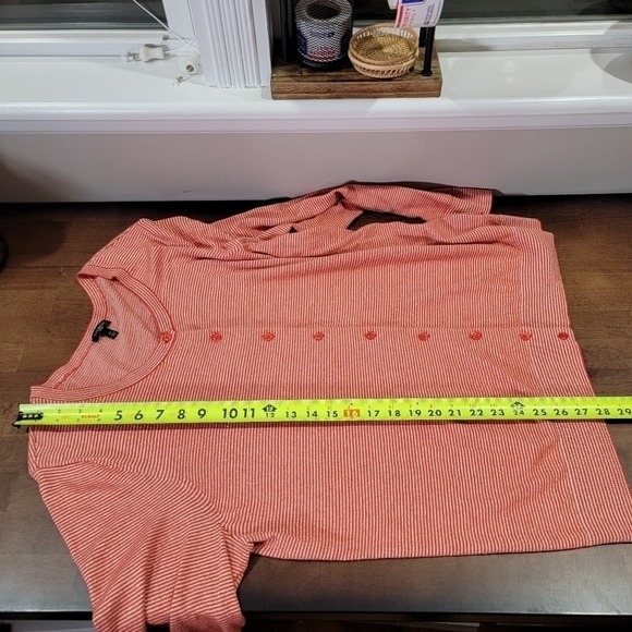 Talbots Orange Red Sparkly Stripes Button Front cardigan Size 2X - Picture 13 of 16